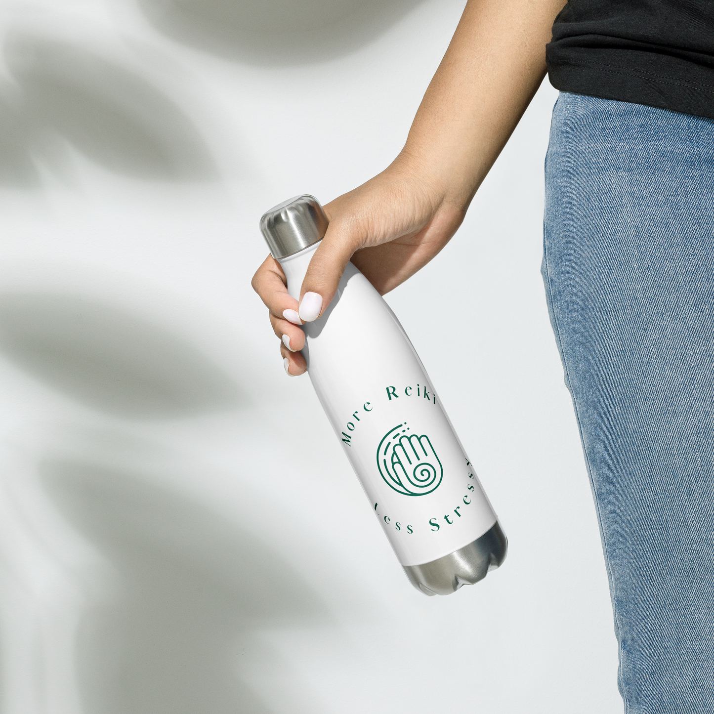 More Reiki Less Stressy - Stainless steel water bottle