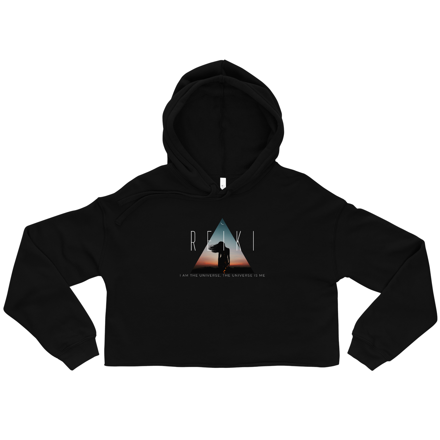 I am the universe triangle - Reiki Crop Hoodie