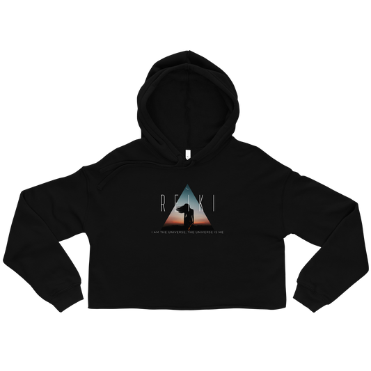 I am the universe triangle - Reiki Crop Hoodie